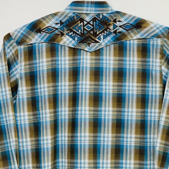 ROPER Embroidered Shirt Aztec Western Rodeo Pearl Snap Smile Pocket Mens Sz 3XL - Picture 6 of 8